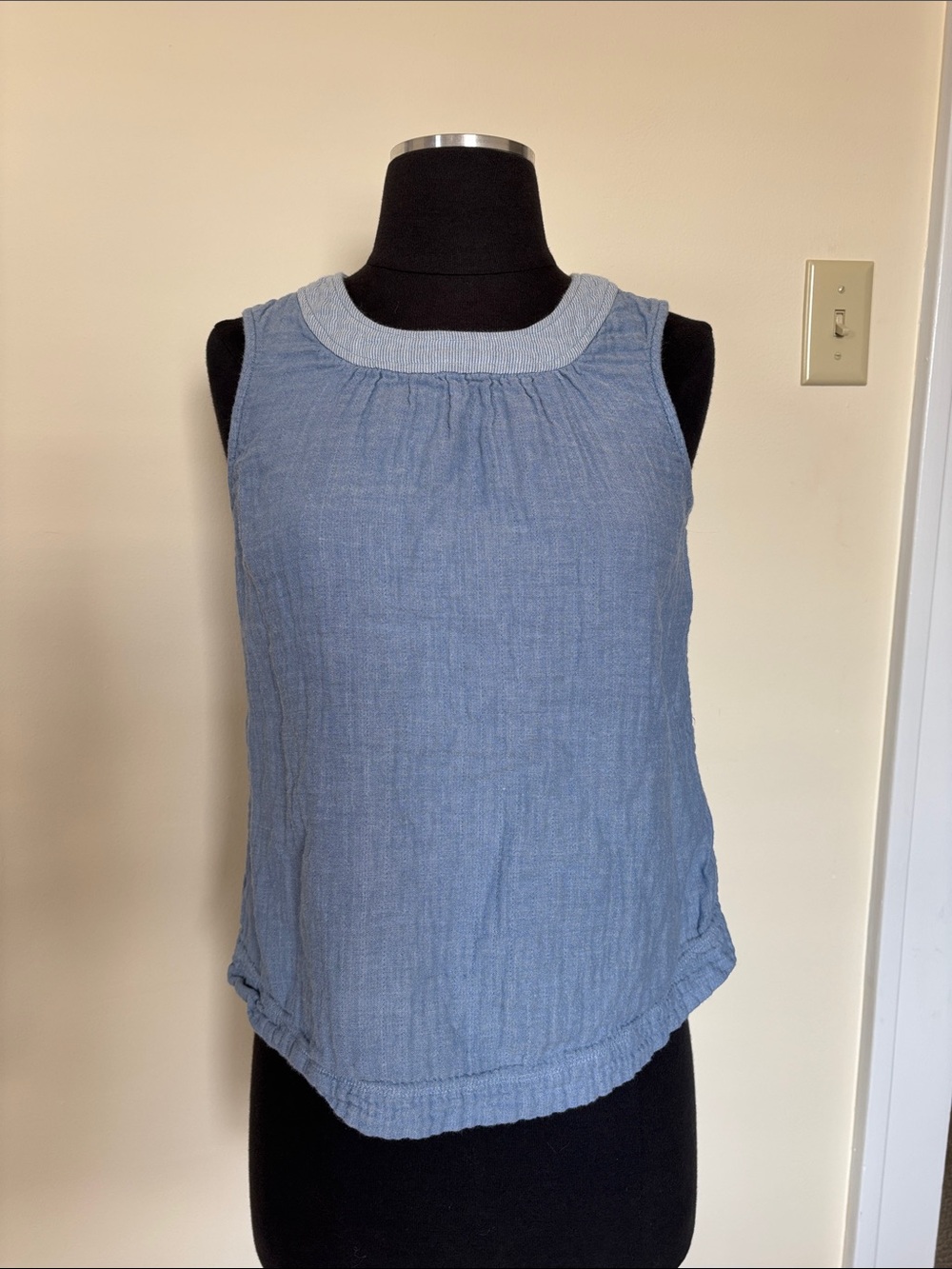 Southern Tide Light Blue Women’s Sleeveless Textured Cotton Tank Top